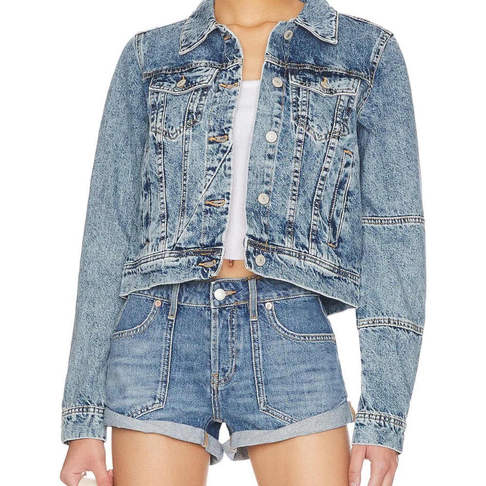 Free People Washed Blue Jean Jacket